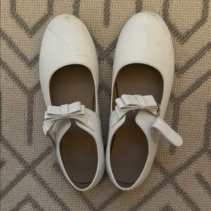 White Kids' Mary Jane Shoes with Bow
